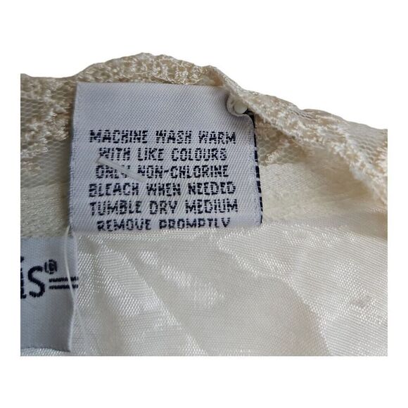 Vintage Ivory Lace Vest Size M David Hollis Collection Lined Tie Back - Picture 10 of 10